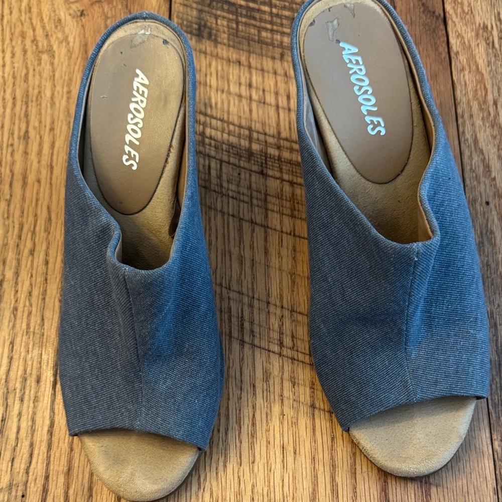AEROSOLES Women's Casual Blue Mules